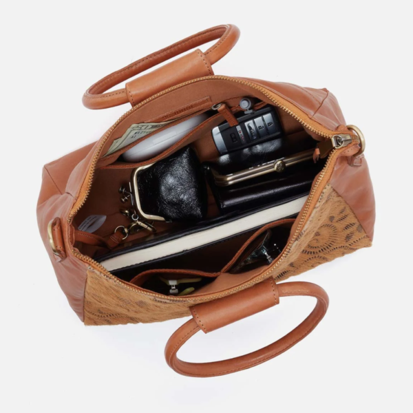 Sheila Medium Satchel Hair-On Leather | Harvest Wheat Hair-On
