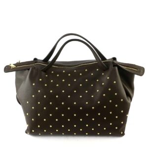 85846637f61fa7b1347162694626e65e0faee529bca725e58648d5c4a4f757a8.jpg Studded Leather Satchel Tote Bag
