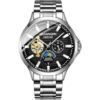 GUANQIN 2018 watch men Luminous clock men Automatic waterproof Mechanical leather rose gold skeleton business relogio masculino
