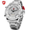 Gulper SHARK Sport Watch Brand Mens Black Luxury Full Steel Band Digital Calendar Wristwatches Quartz Relogio Masculino /SH103