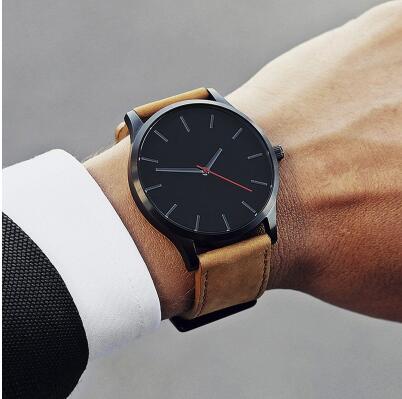 product-image-875449212.jpg men's watch 2019 Unisex Fashion Leather Band Analog Quartz Men's Wrist Watch Clock Minimalist watch montre homme erkek kol saati